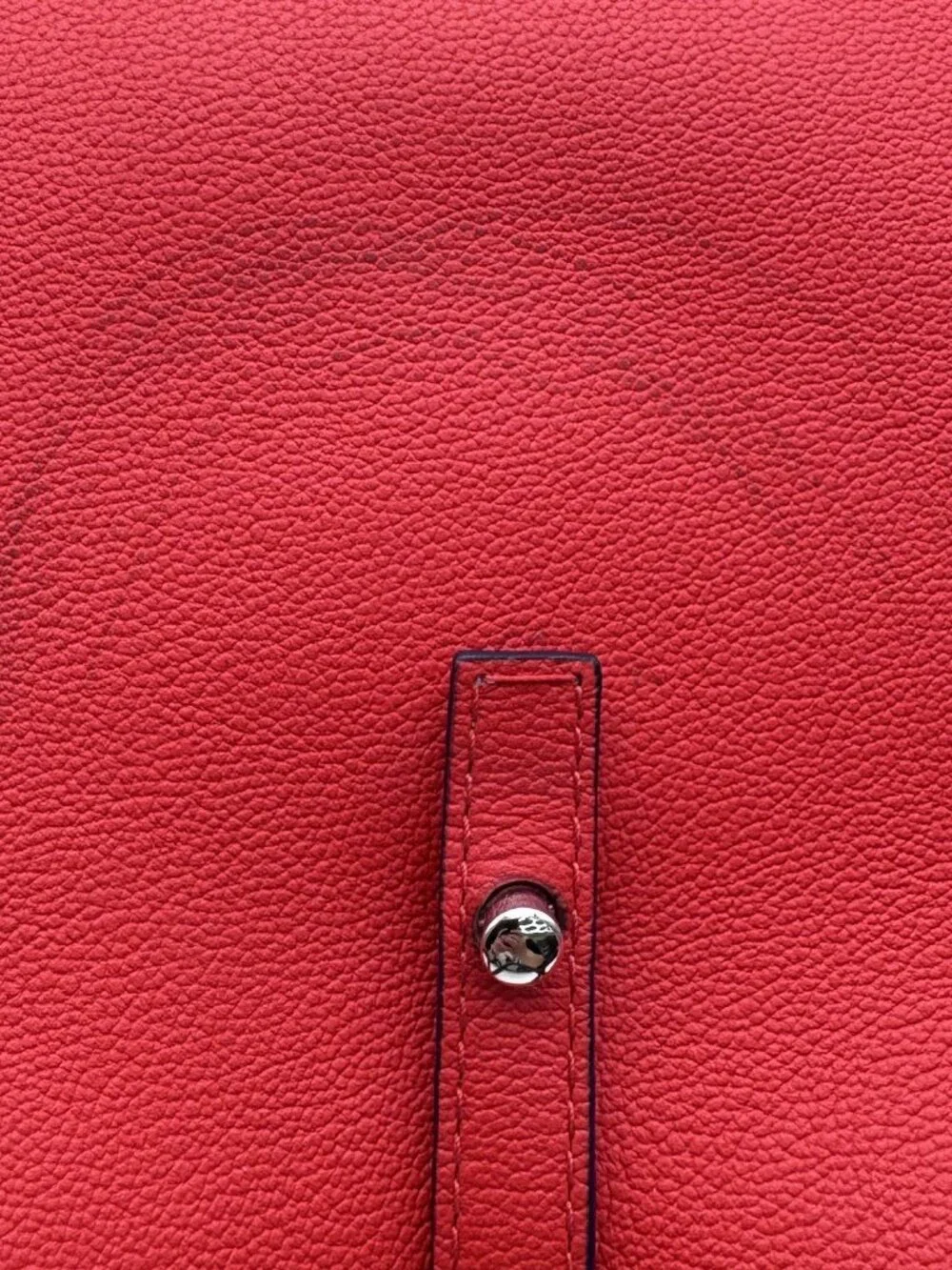 CH Carolina Herrera Large Red Leather Tote Bag with Removable Zip Pouch